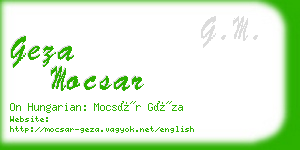 geza mocsar business card